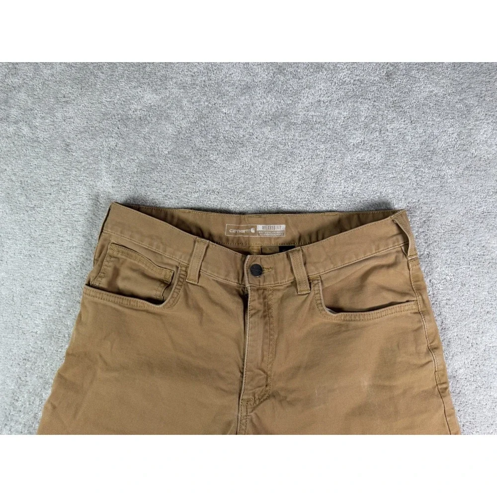 Carhartt Men's 32x30* Khaki Rugged Flex Relaxed Fit Canvas Work Pants BN2517-M